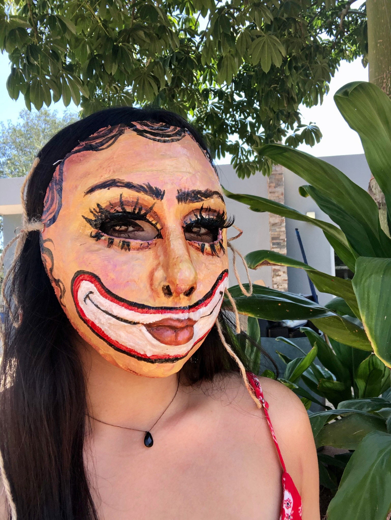 "Mood" 2021 Papermache mask painted with acyrlics