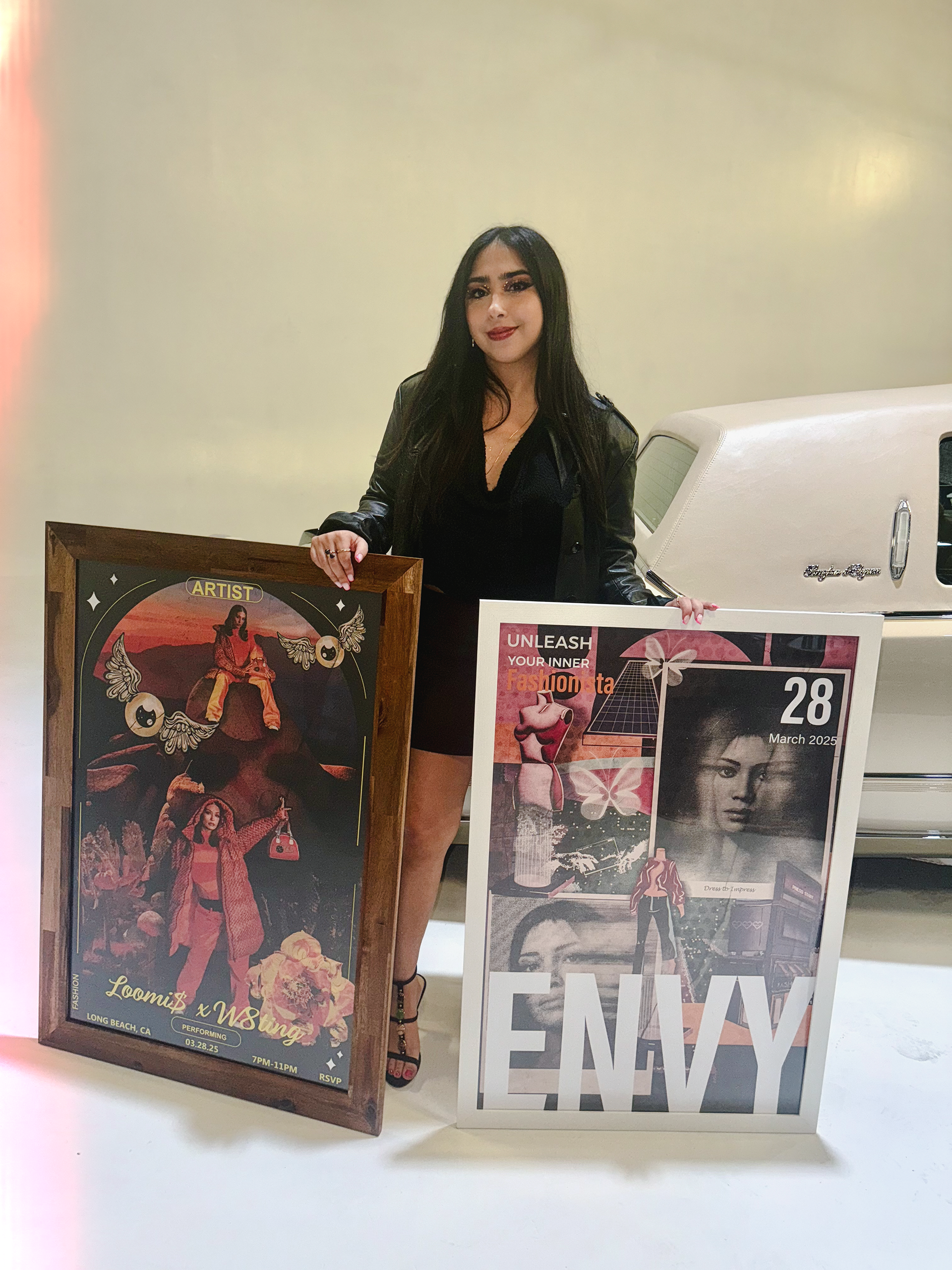 Pic 2 of me holding both designs at LB Fashionweek