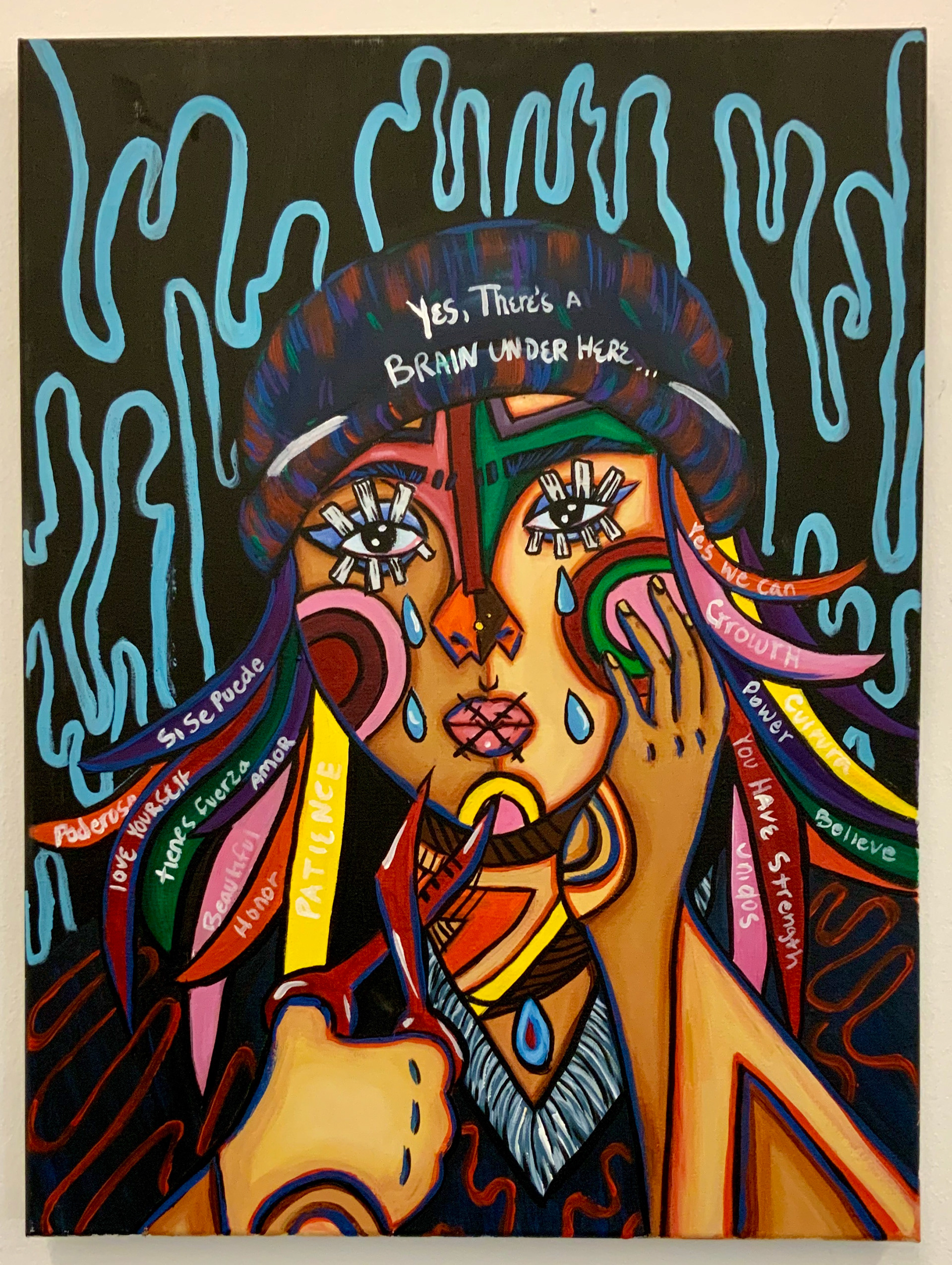 "Self-portrait" 2020 Acyrlics on Canvas 18x24 in.