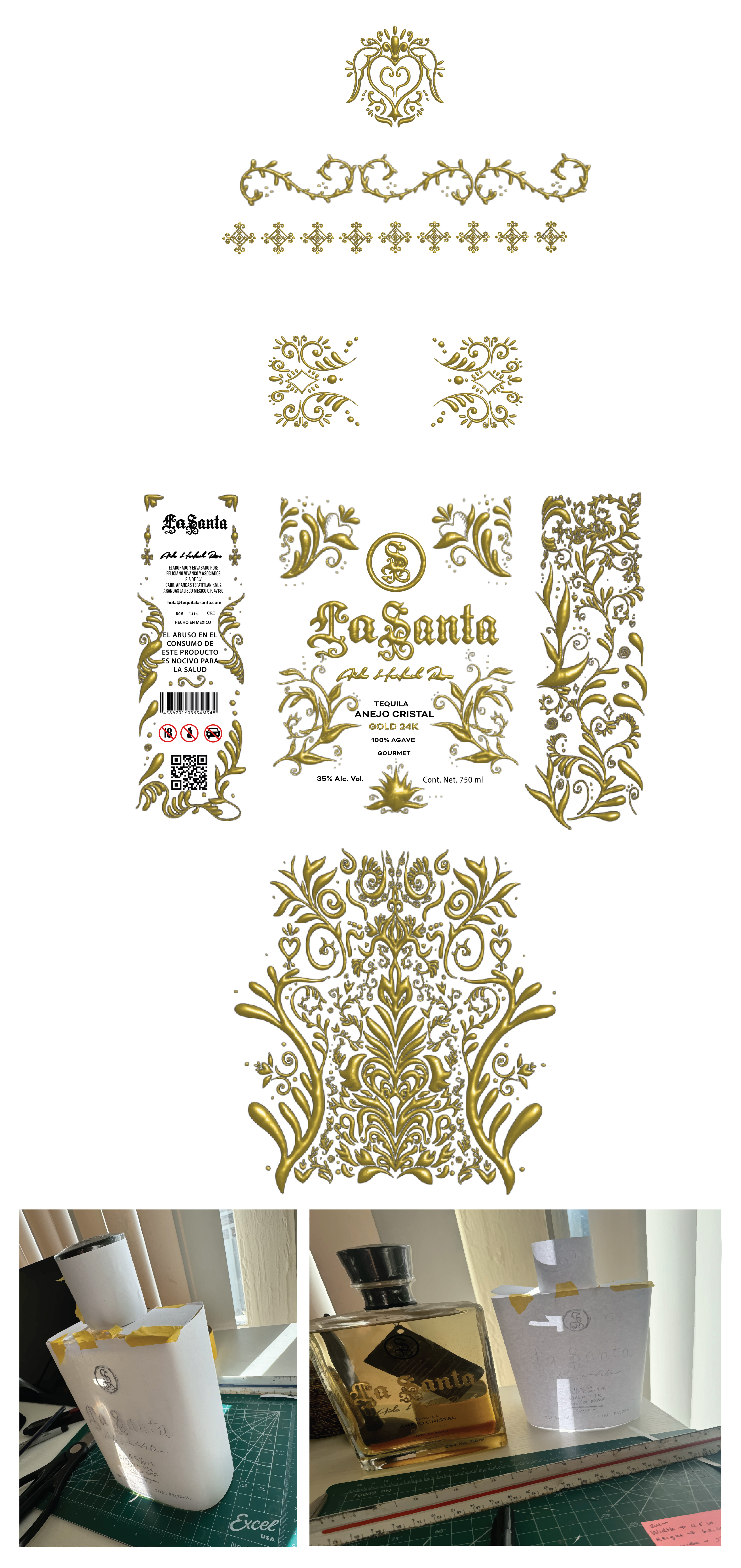Custom Bottle Vectorized Sketch Design w/ bottle measurments demo