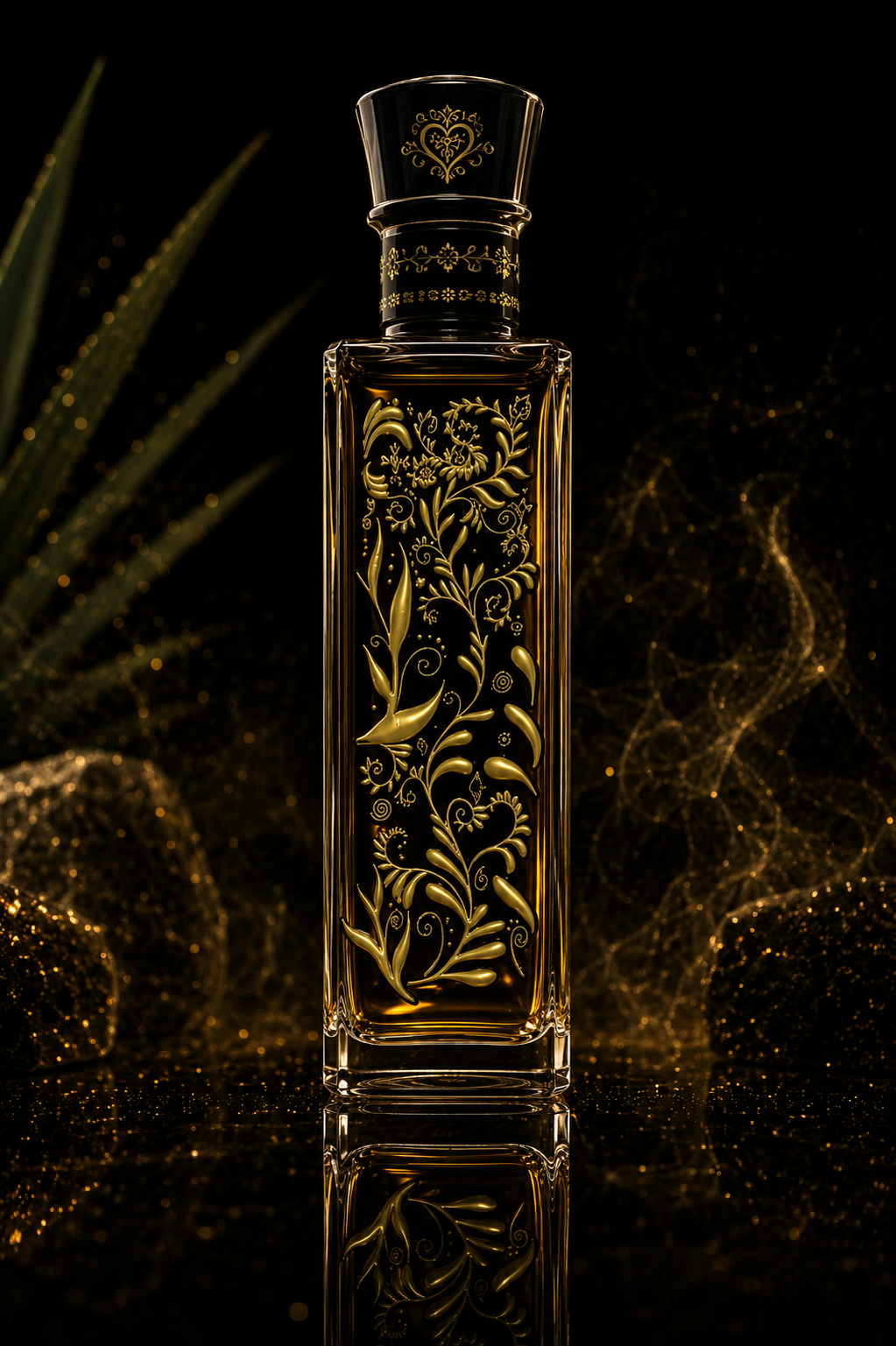 Original Luxury Spirits Bottle Design Mockup Side View
