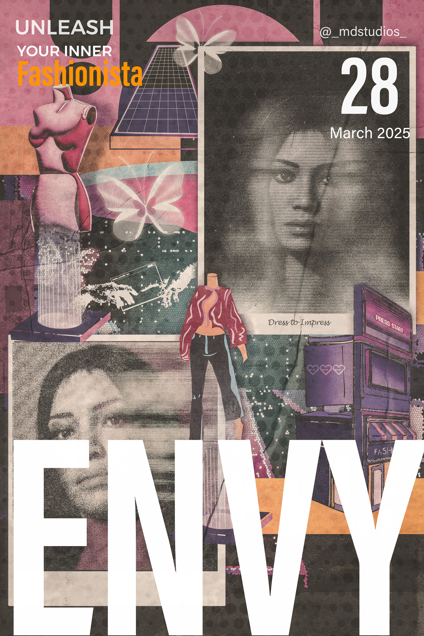 "ENVY" Photocollage -Illustrative style *original artwork for LongBeach Event Marketing