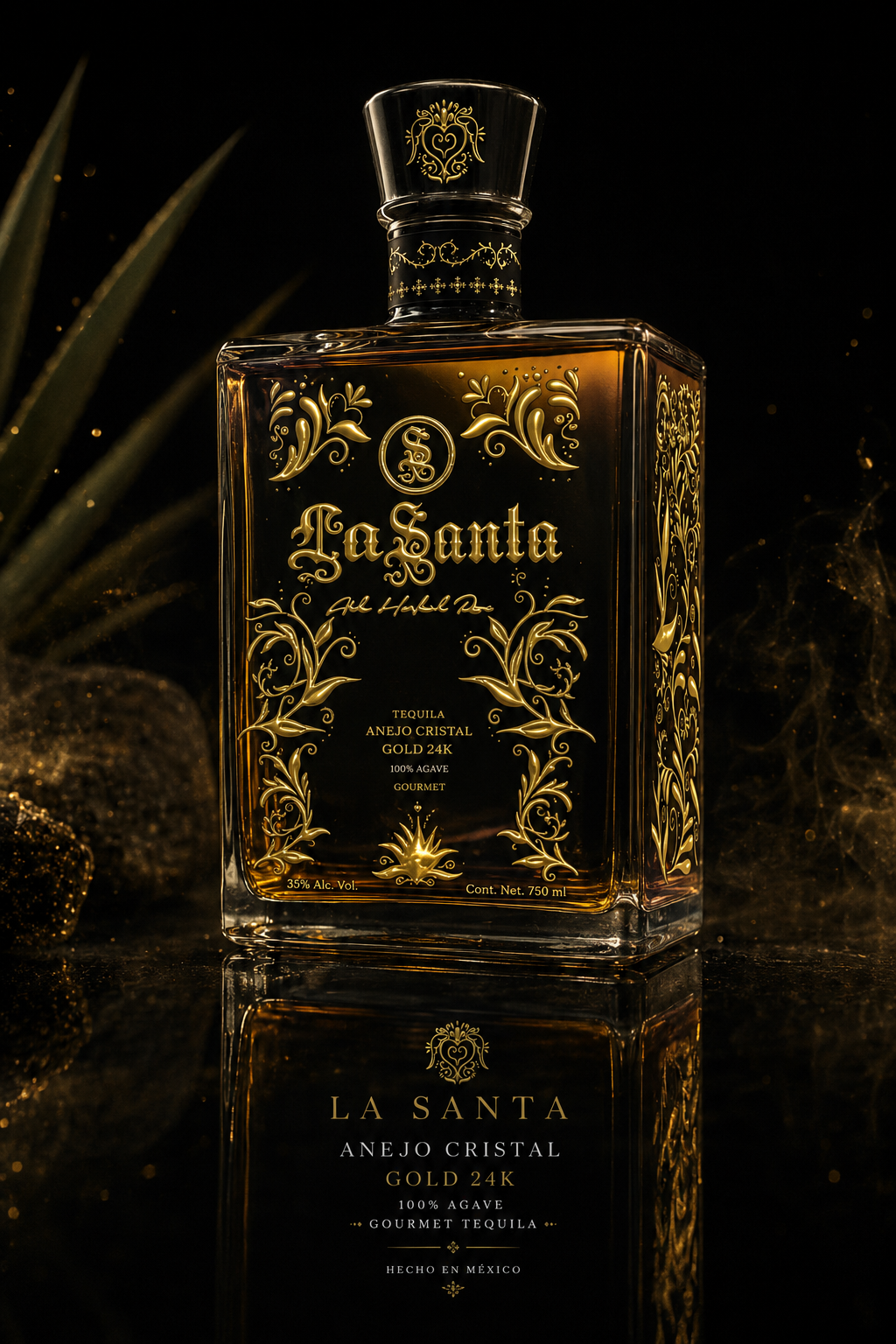 Original Luxury Spirits Bottle Design Mockup Front View