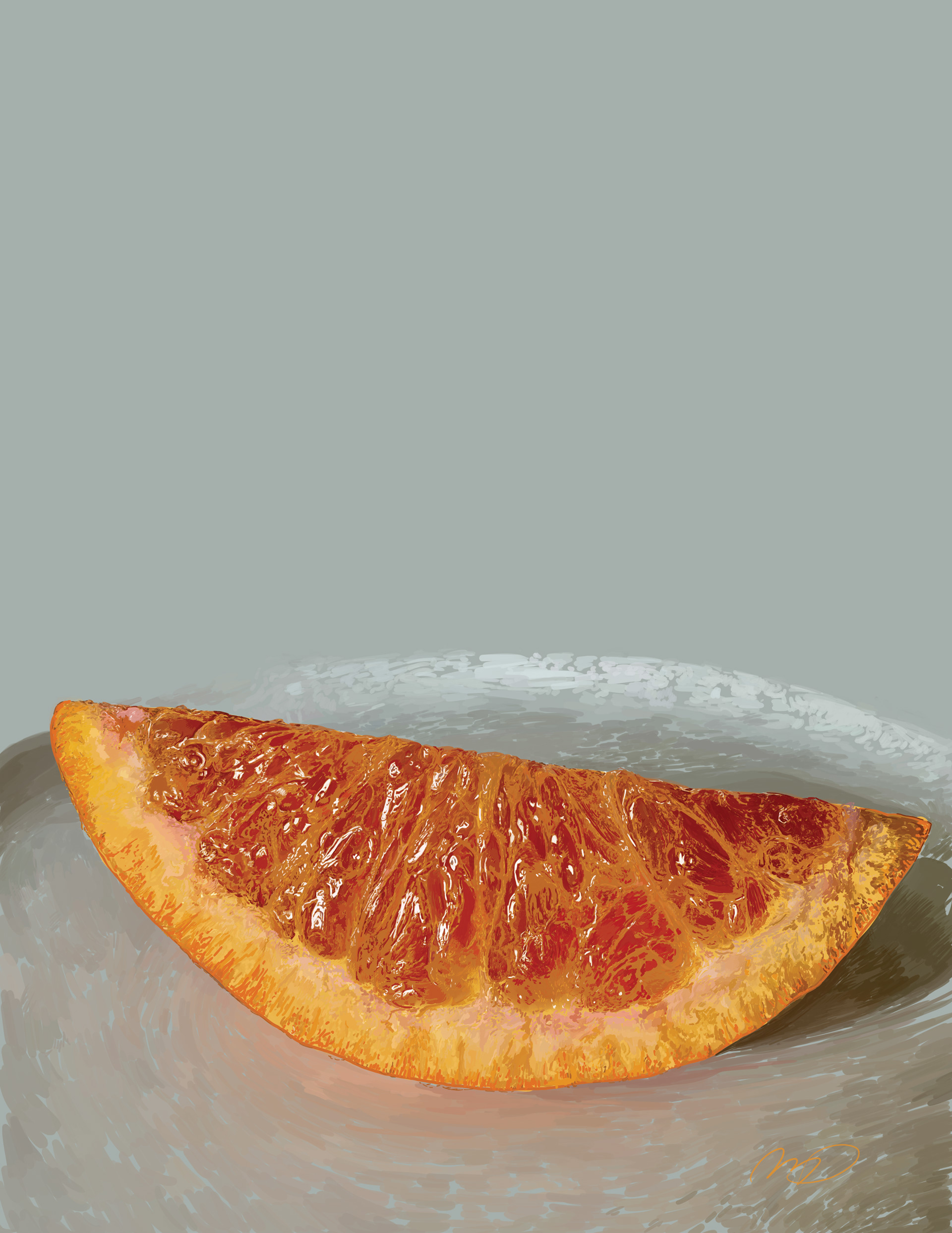 Orange Slice Colored Pencil Study
