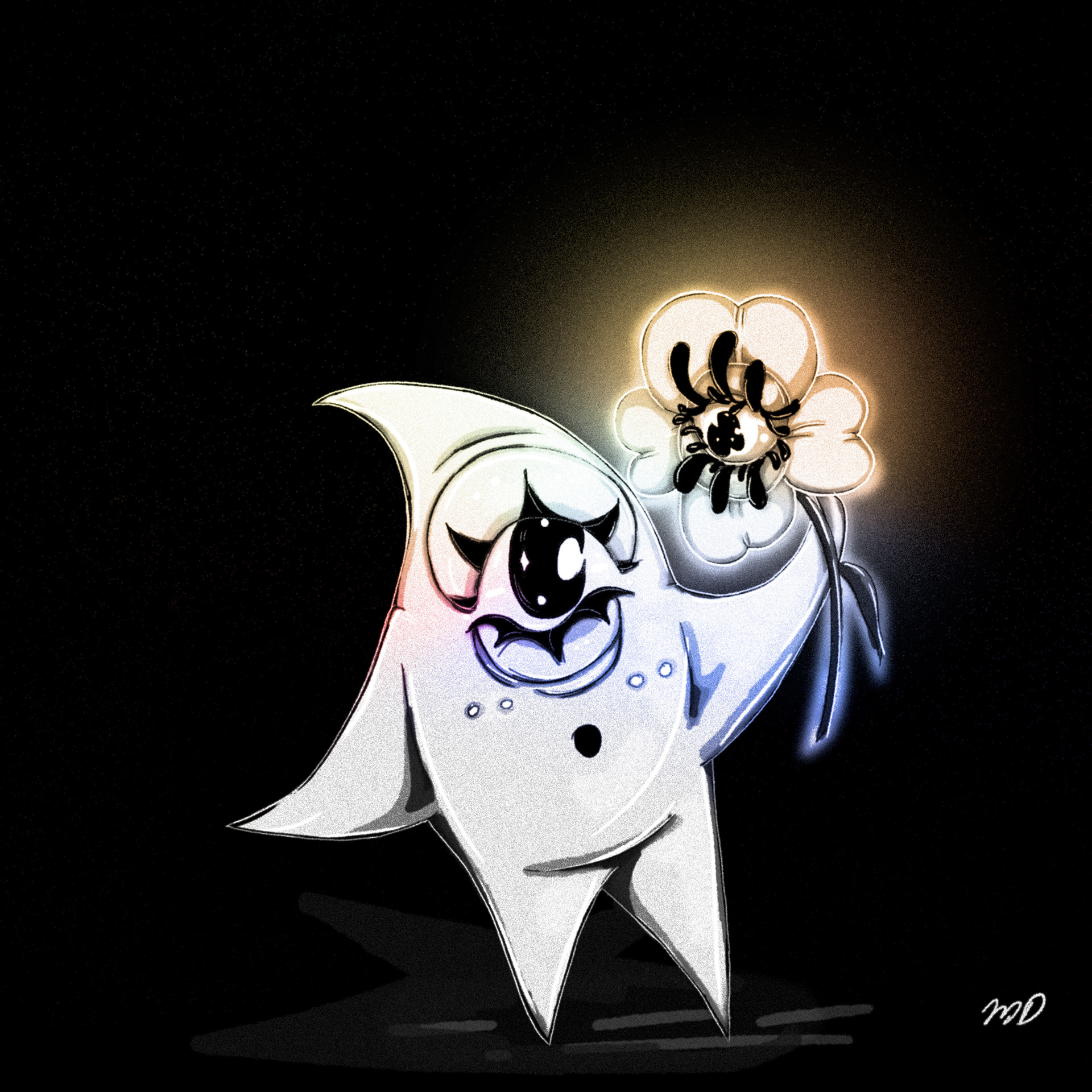 "Shine your light," Original Character concept illustrated using Photoshop