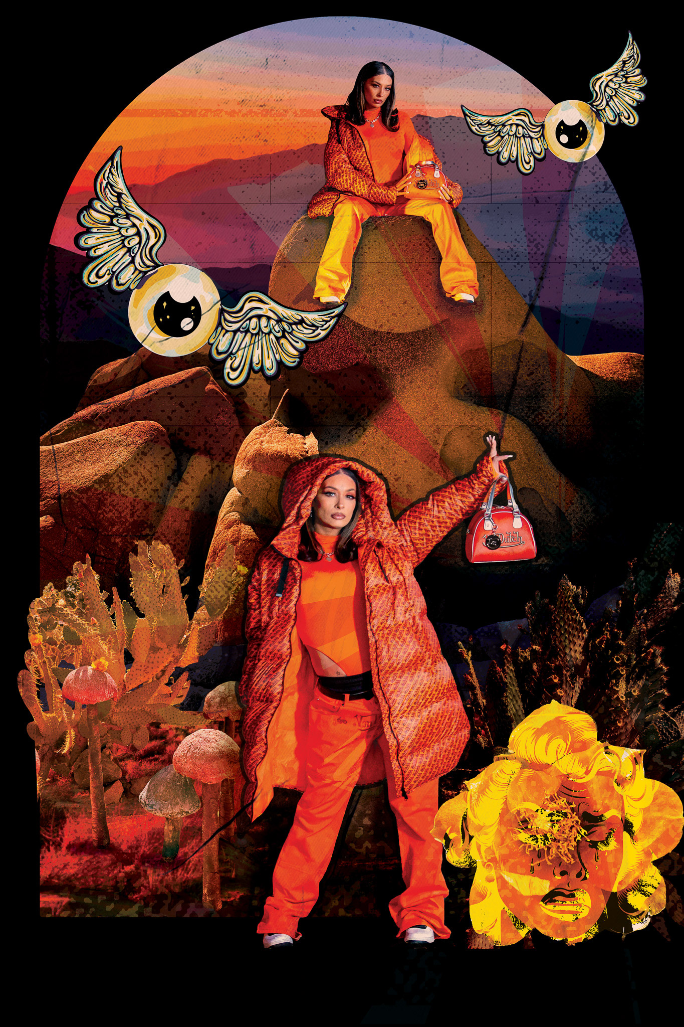 "Loomi$ x Von Dutch" Photo Compositing with Illustrated components.