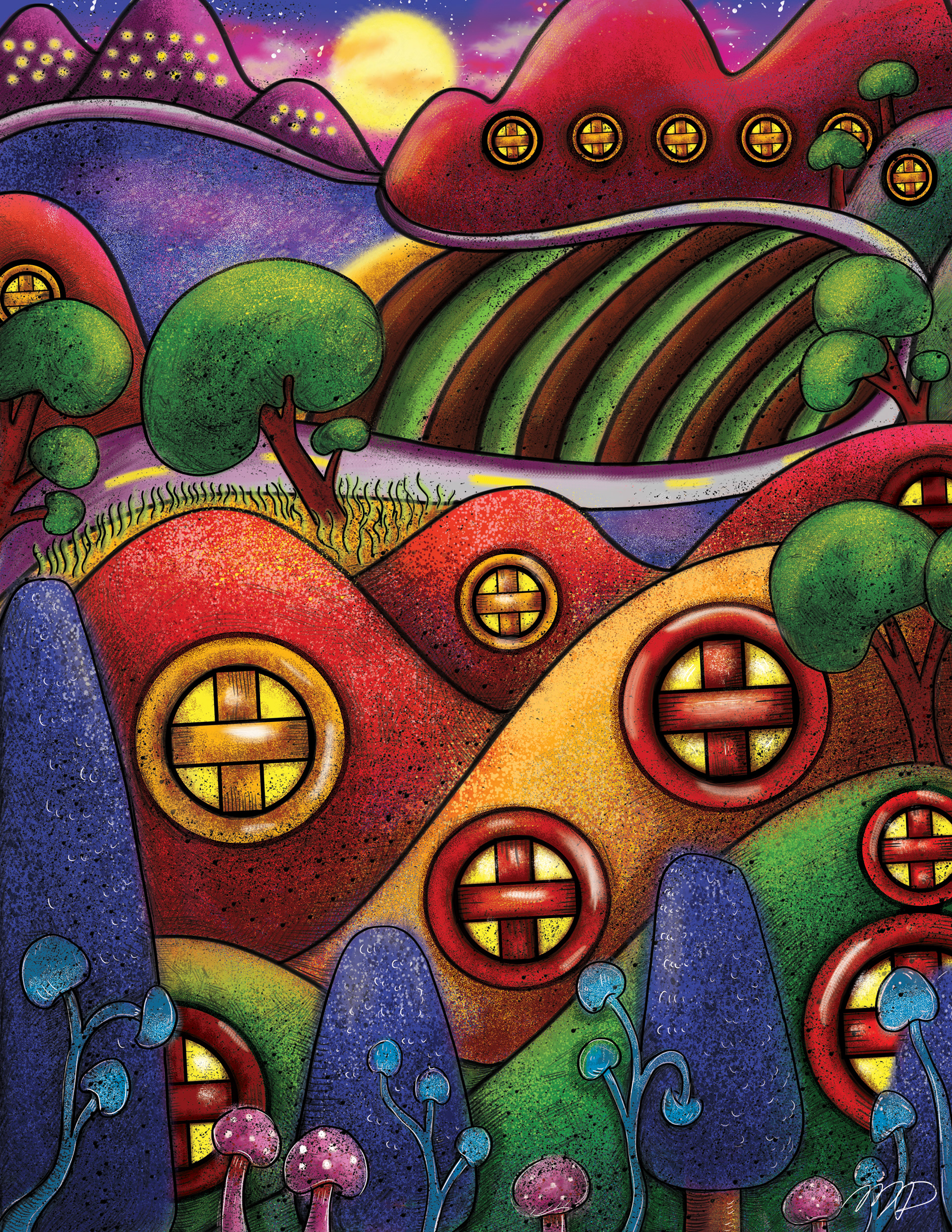 "The hills have eyes," digital Vector illustration done using adobe illustrator
