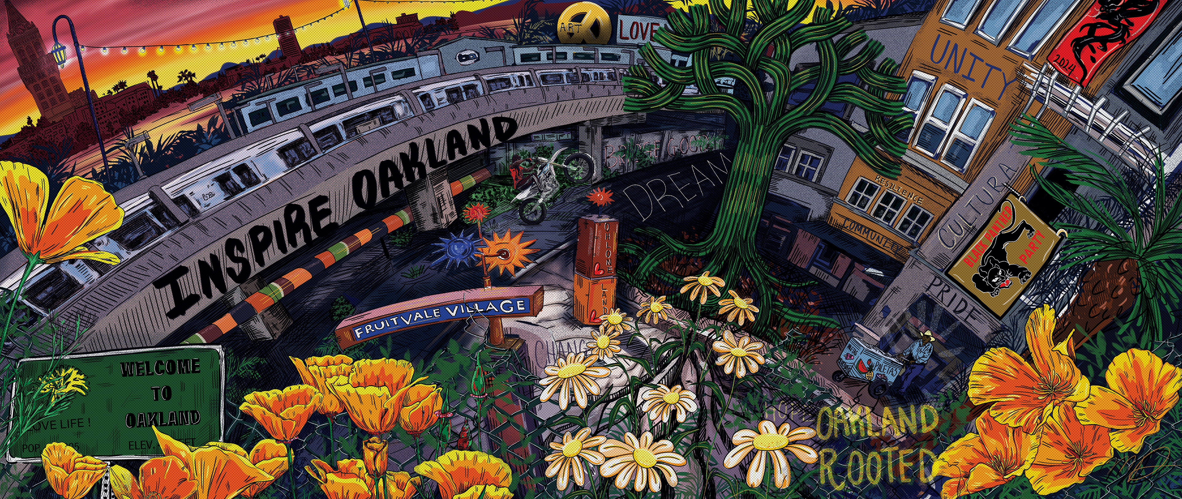 Inspire Oakland/ BridgeGood Winning Campaign Illustration