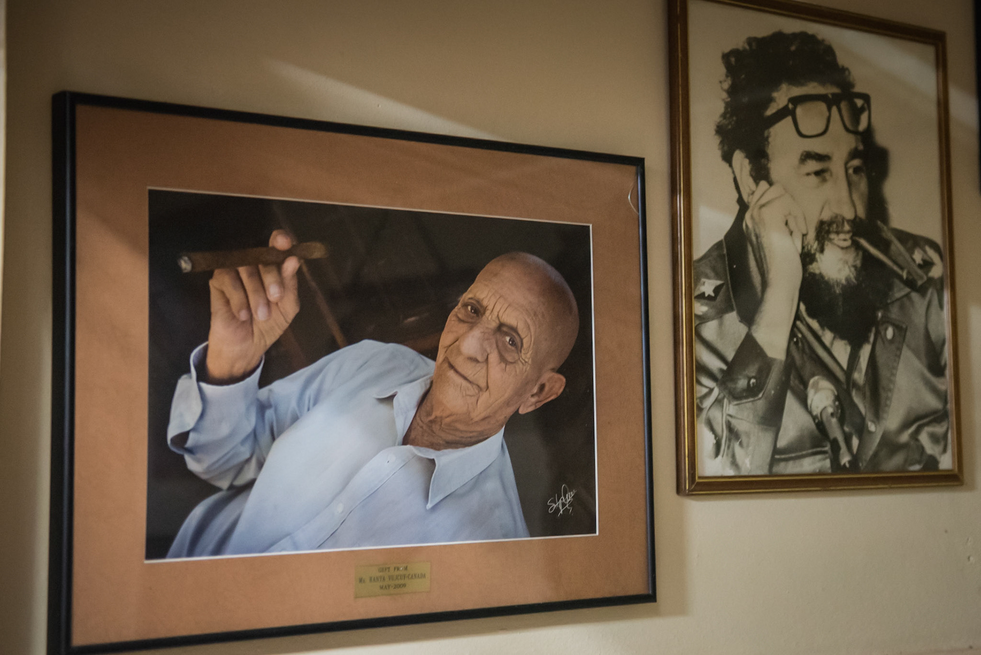 Alejandro and Fidel in The Robaina Farm Museum
