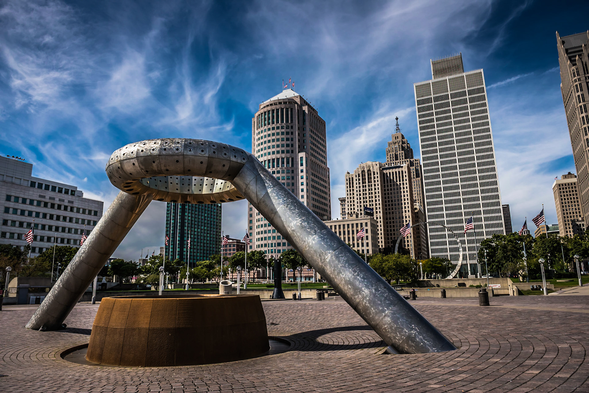 at Philip A Hart Plaza, Detroit MI