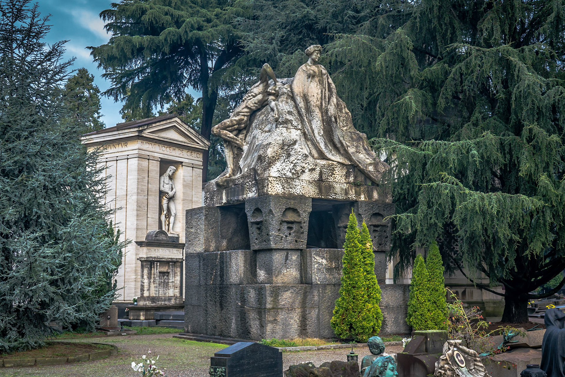 noted for the abundance of artistic tombs and monuments