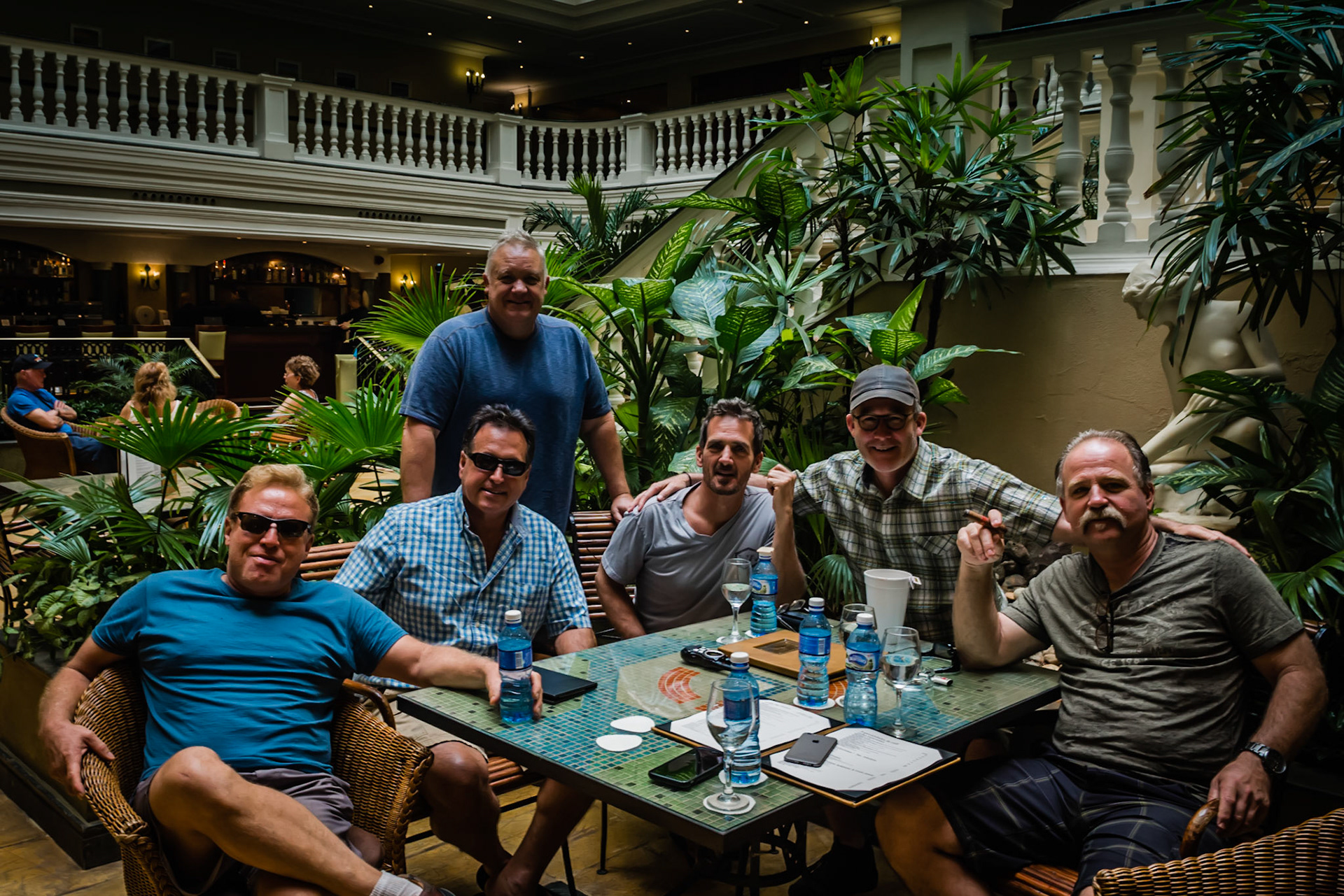 GP, GM, JS, SS, RH, MD at Parque Central in Havana CUBA