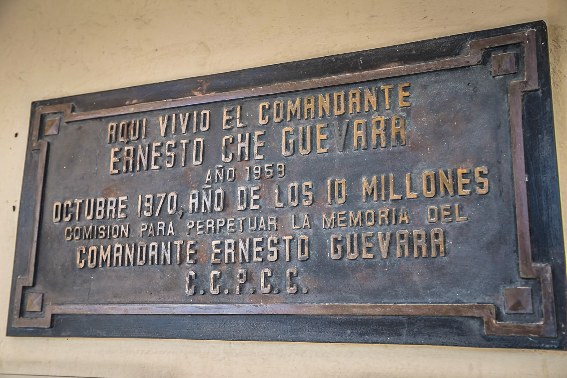Plaque at Museo Casa del Che