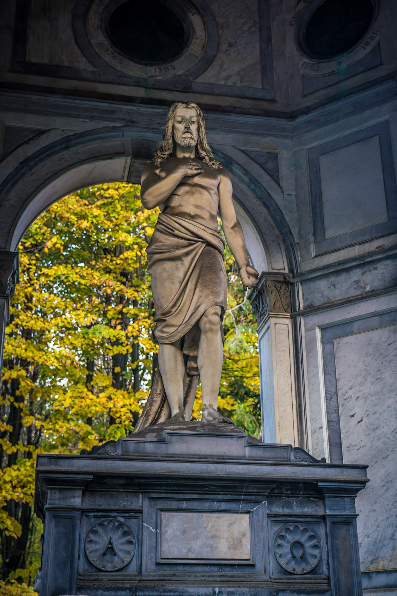 noted for the abundance of artistic tombs and monuments