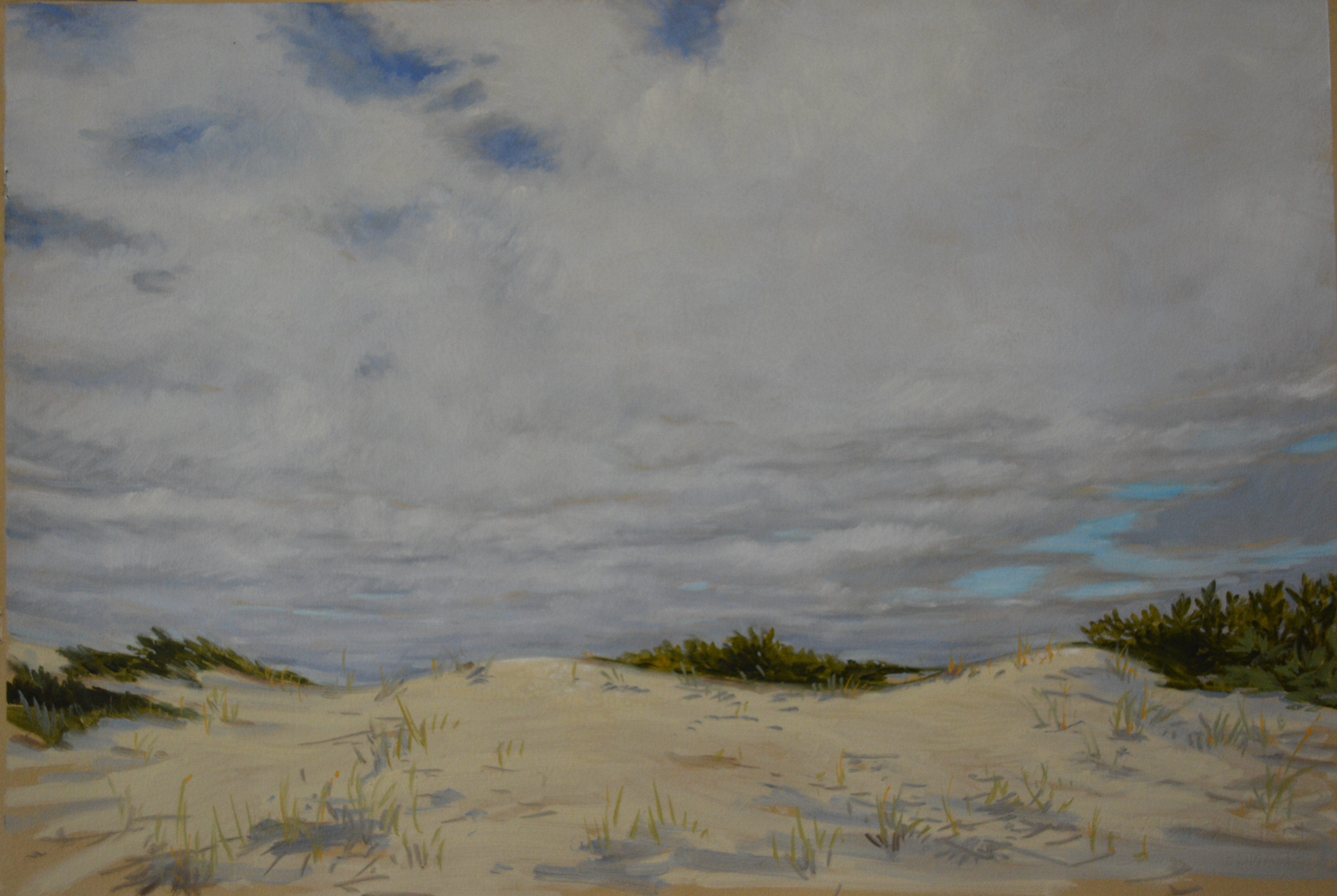 Living on the Edge. Oil on buff BFK Rives paper, 14.5" h x 21.5" w