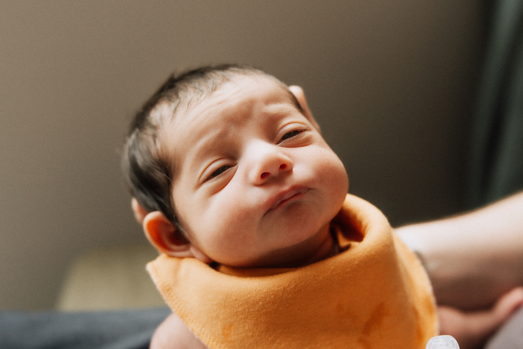 face of milk drunk baby