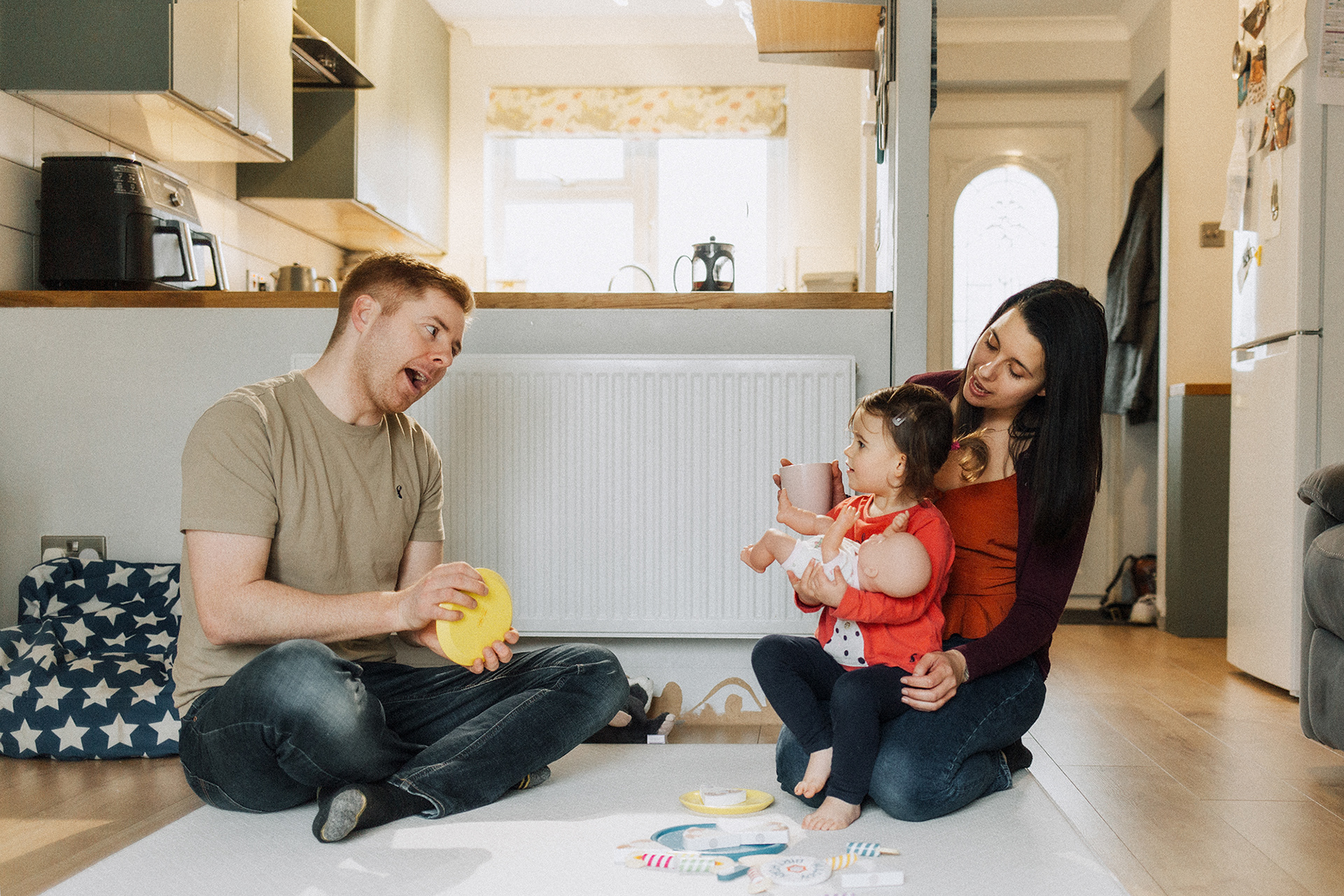 family singing a happy song together