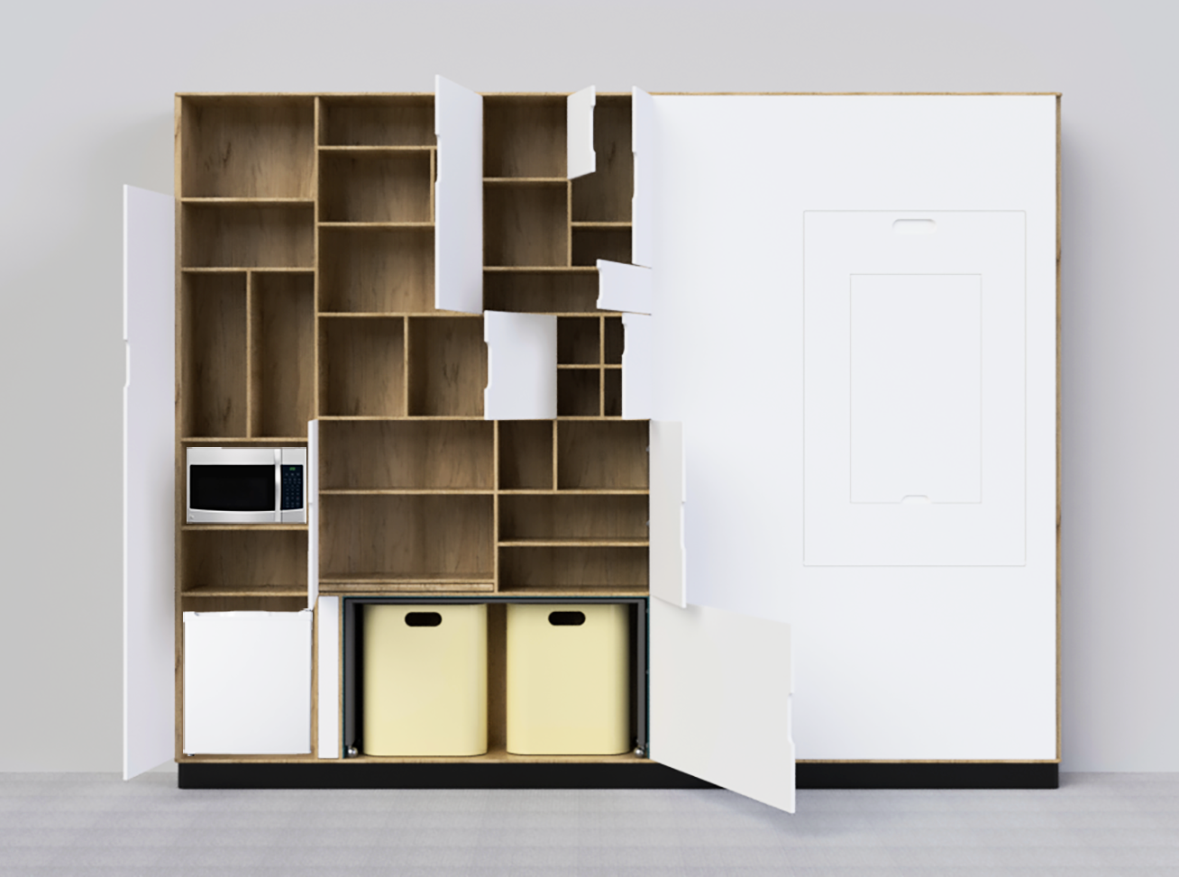 Unit is made out of high pressure bonded laminate.