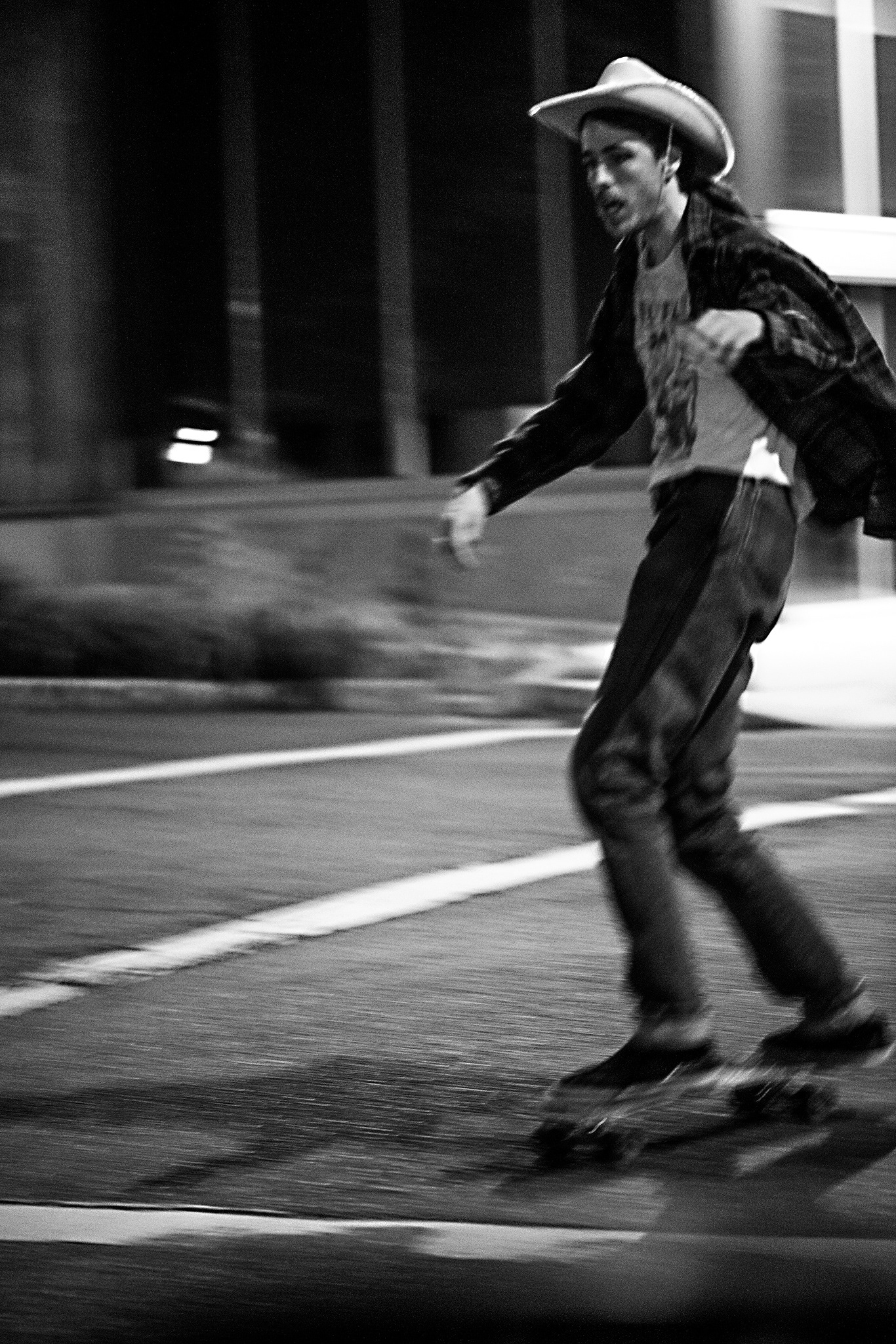 Skating against traffic