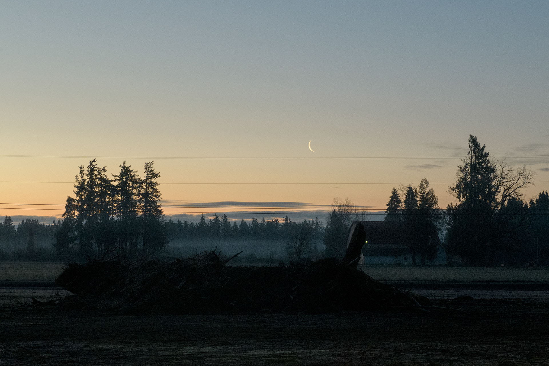 Moonrise over Woodburn, OR