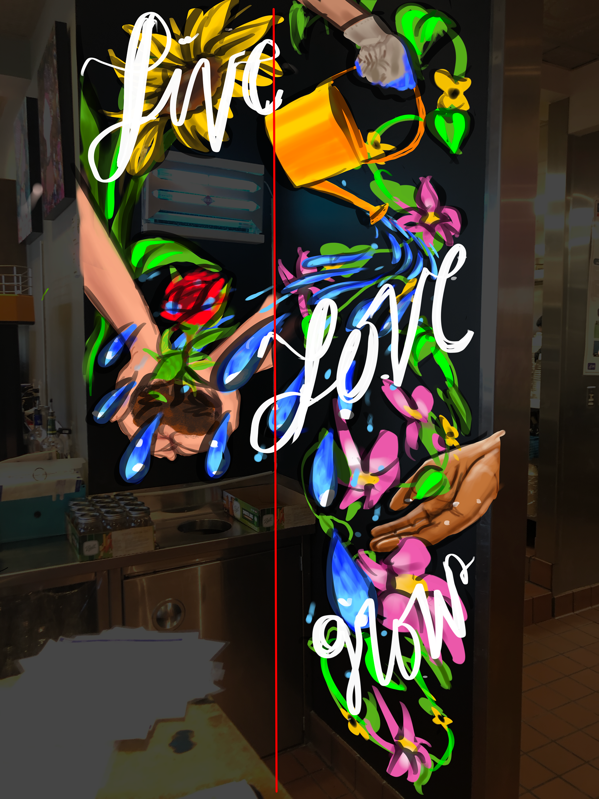 'Live Love Grow' Concept Mockup