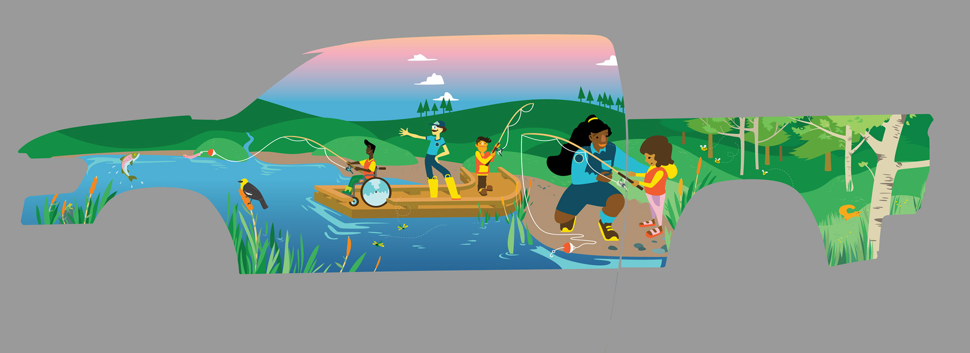 FFSBC vehicle wrap illustration full side