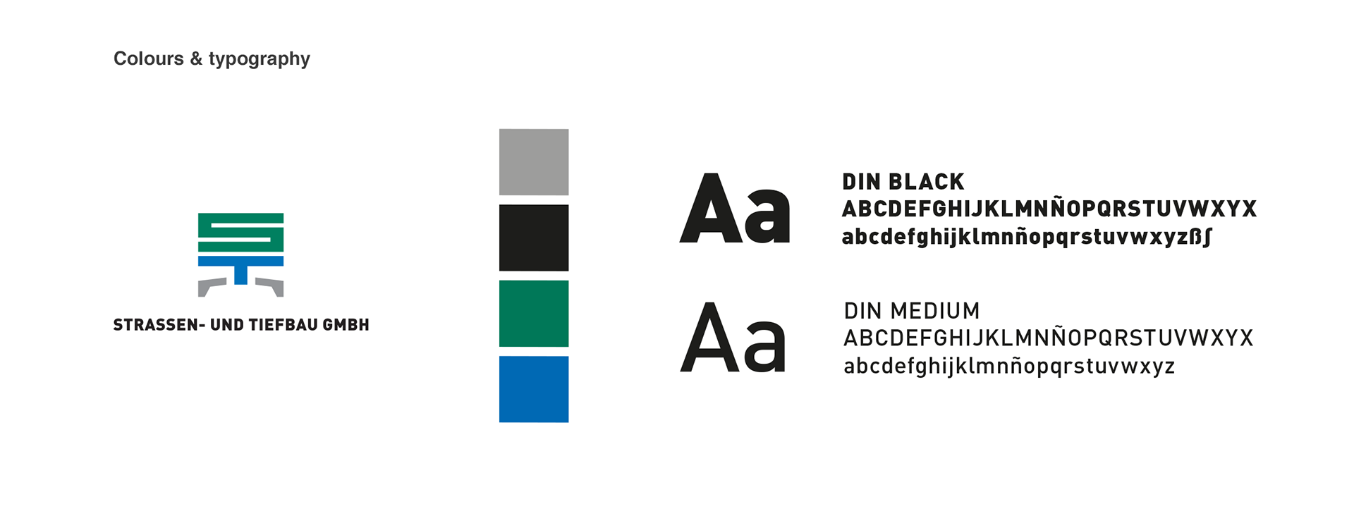 Strassen- und Tiefbau GmbH: Farben & Schriften