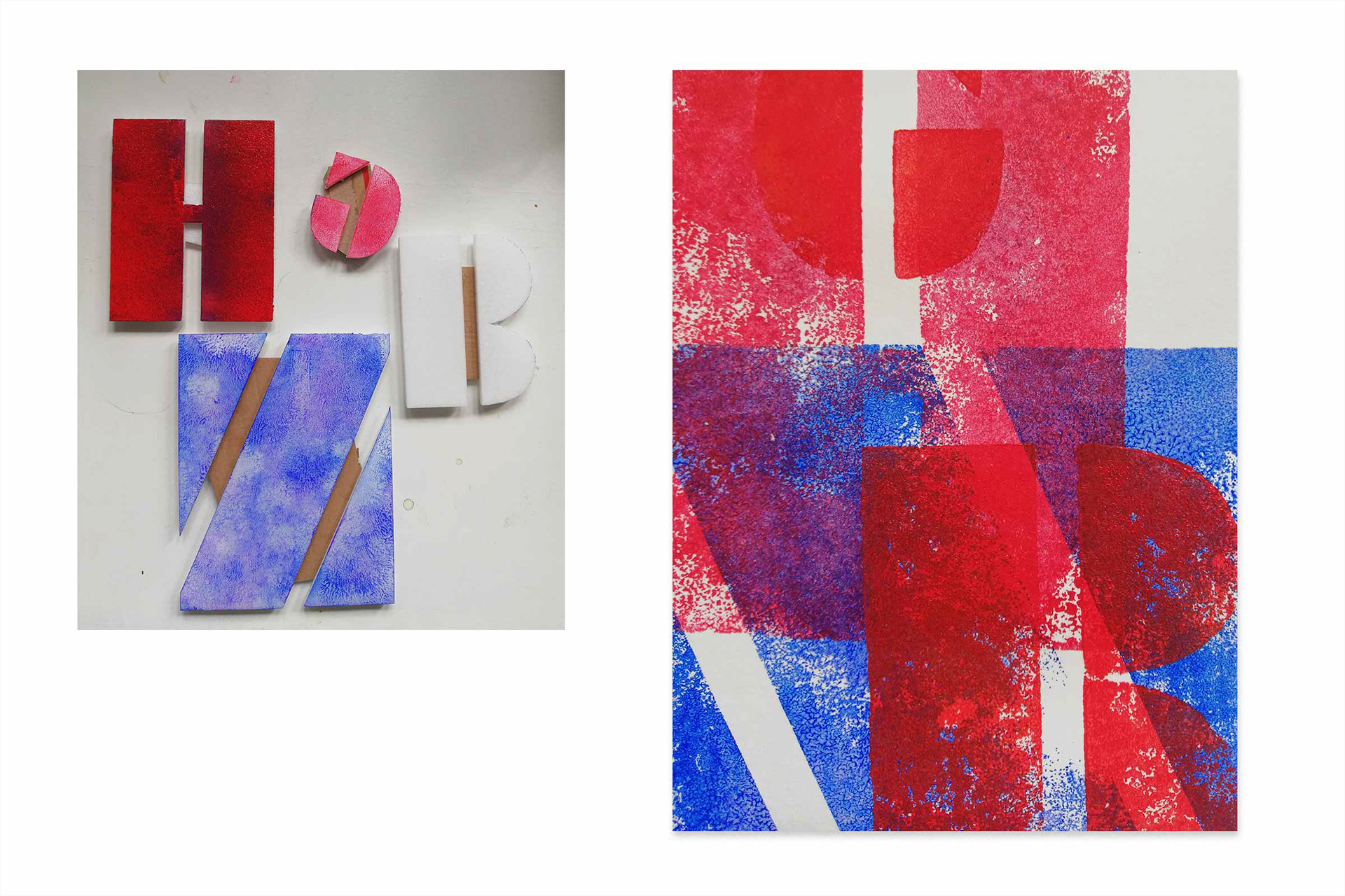 Typografische Experimente mit Handgeschnittenen Buchstaben.