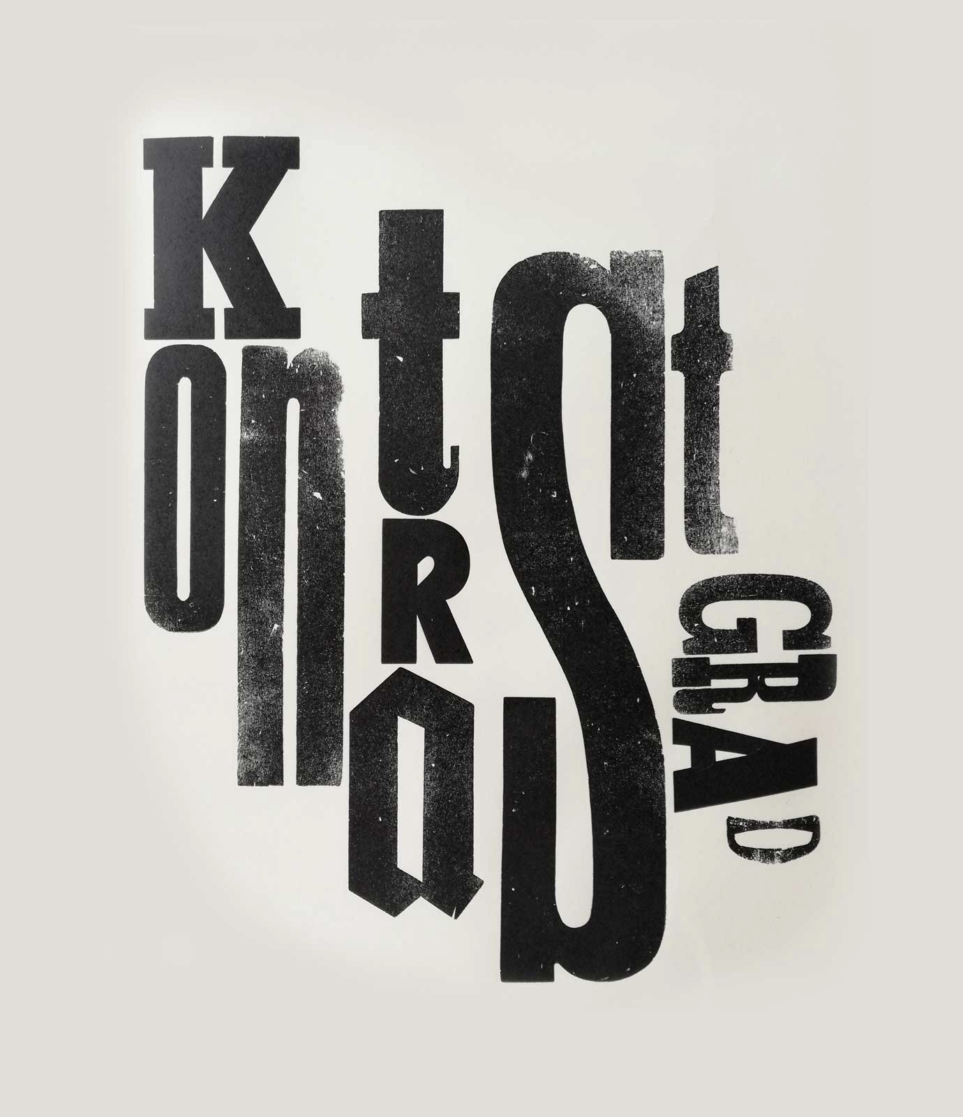 Kontrastgrad - Druck mit Holzlettern