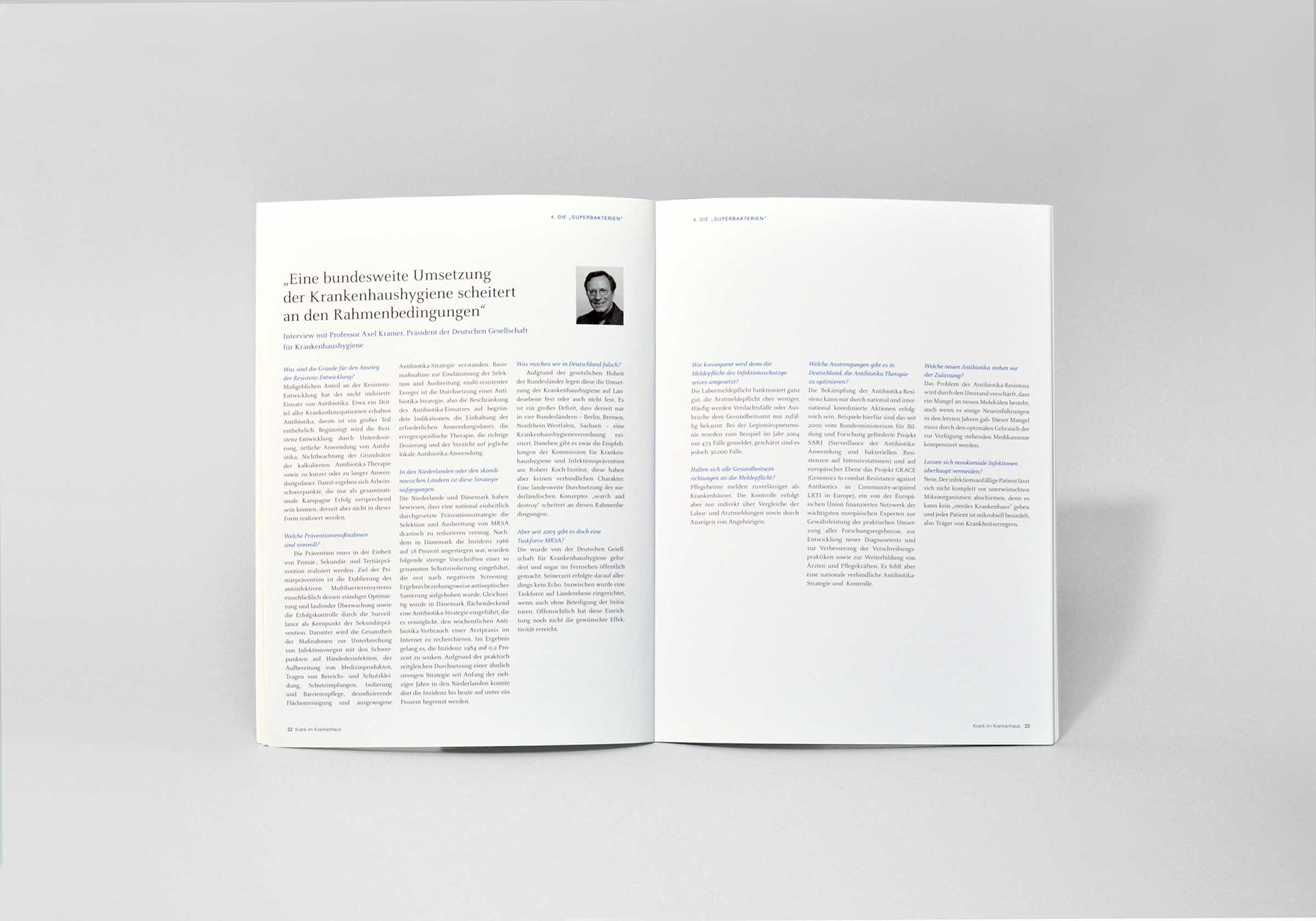 Krank im Krankenhaus: Gestaltete Doppelseite.