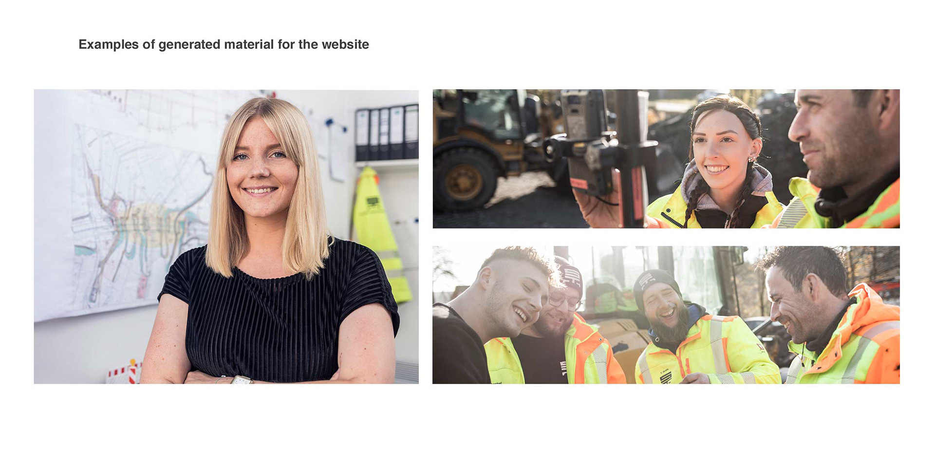 Strassen- und Tiefbau GmbH: generiertes Material während des Fotoshootings.