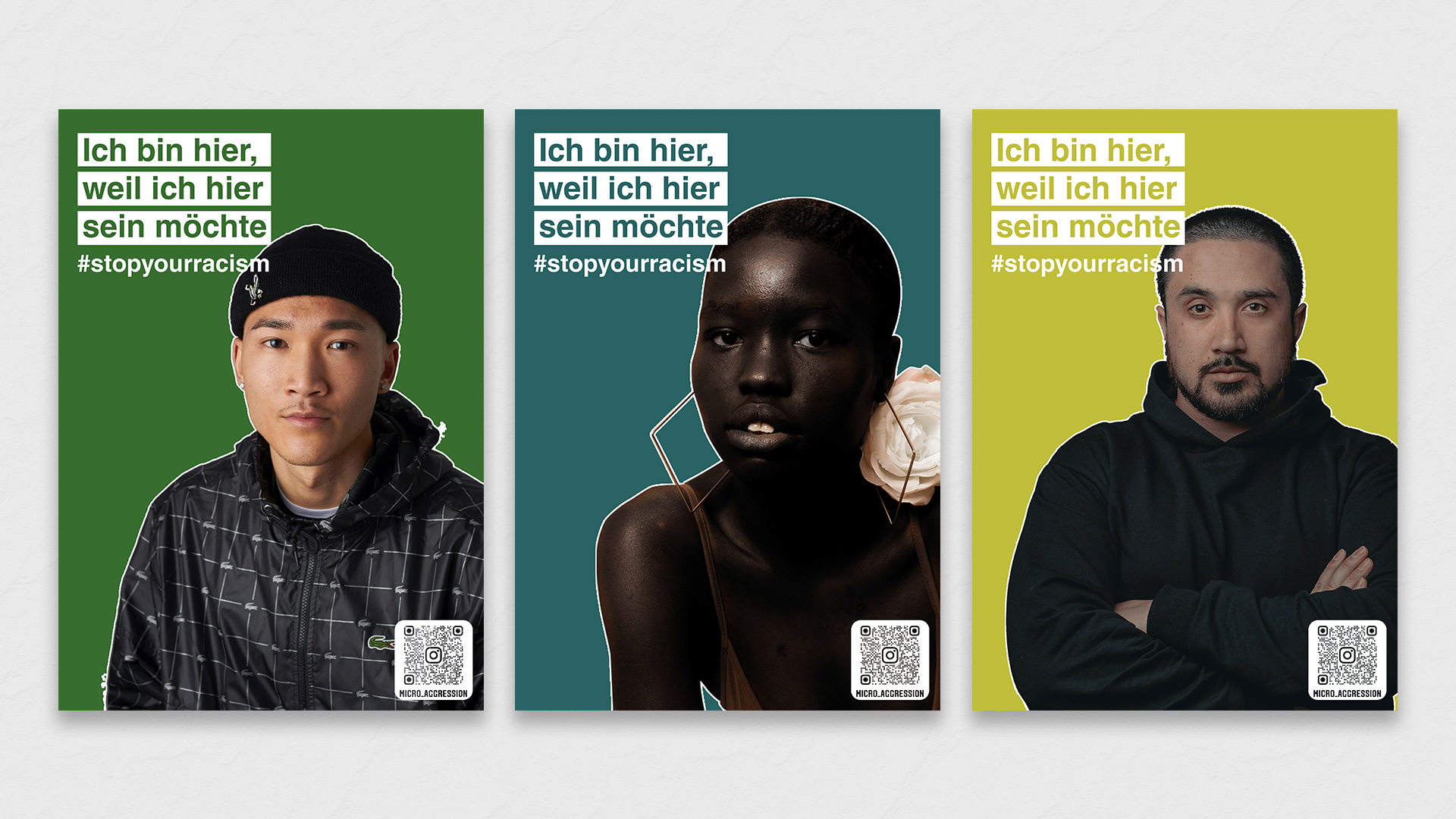 Posterserie "Ich bin hier, weil ich hier sein möchte"