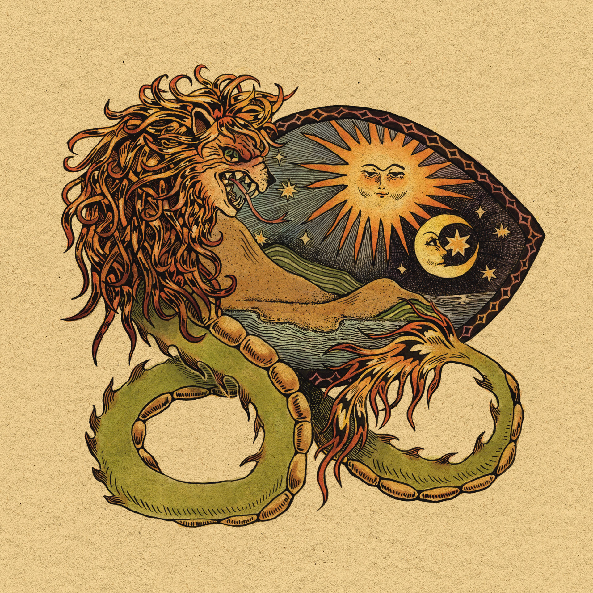 Yaldabaoth the Demiurge - 2025 - Pen & Ink on Paper, Colored Digitally