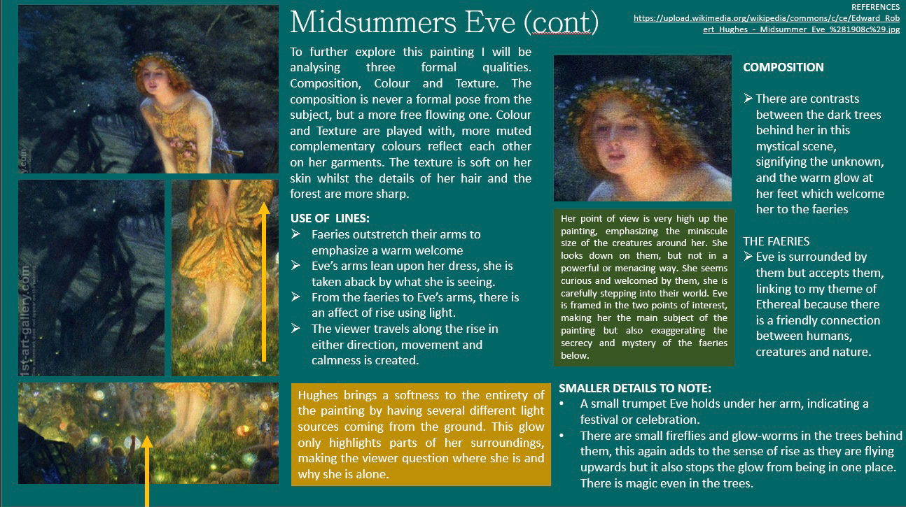 Looking at line and lighting in Robert Edward Hughes’s Midsummers Eve