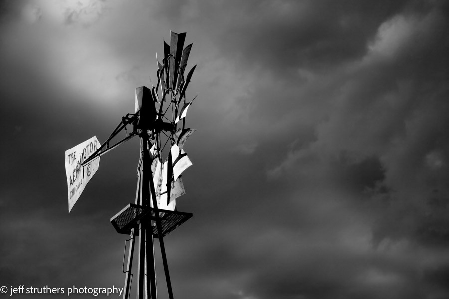 Windmill Against Stormy Sky - Elbert County, CO
