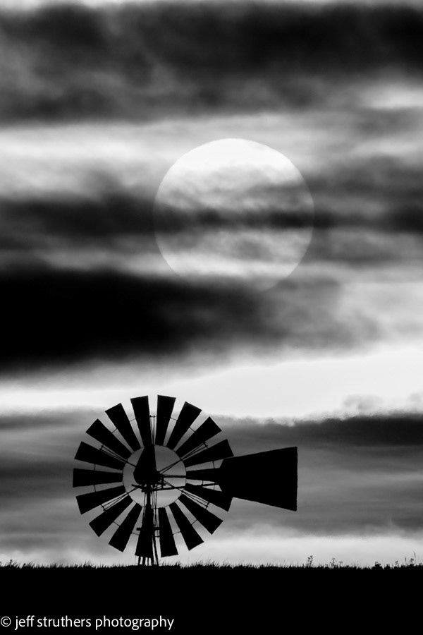 Windmill and Sun - Delbert Road - Elbert County, CO