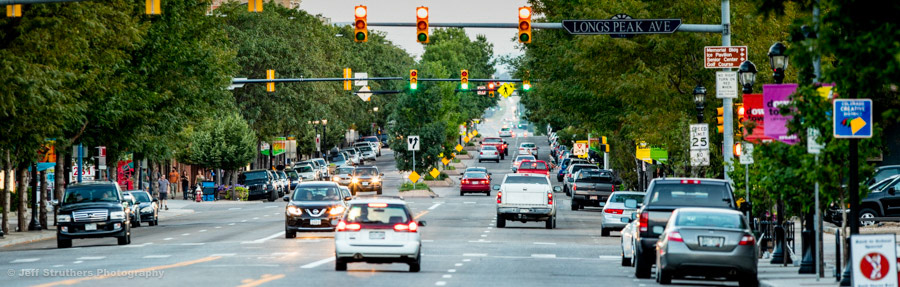 Main Street Longmont, CO - Super Telophoto
