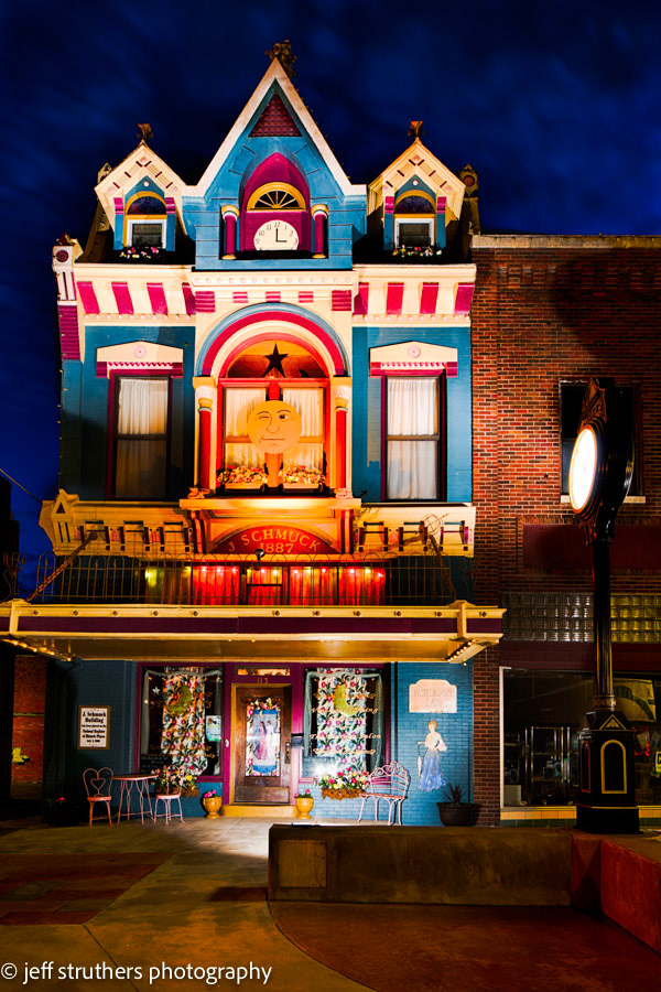 Colorful House With Clock on 5th Street- Vertical - Beatrice, NE