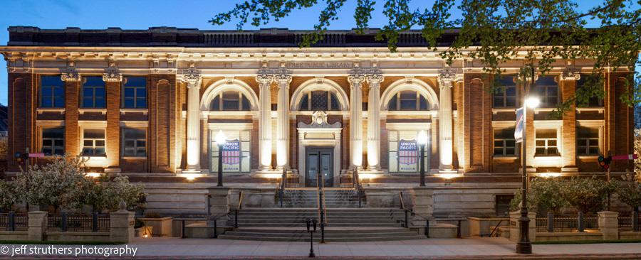 Union Pacific Museum pano (22,000 px) evening- Council Bluffs, IA