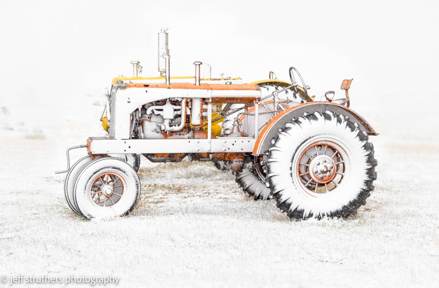 Sideways Blizzard and Tractor - Elbert County, CO