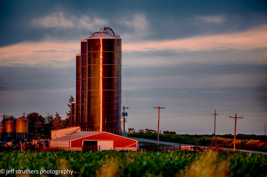 Silos at Dusk - Beatrice, NE