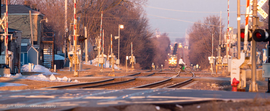 Morning Trains and Bike from 4th Street