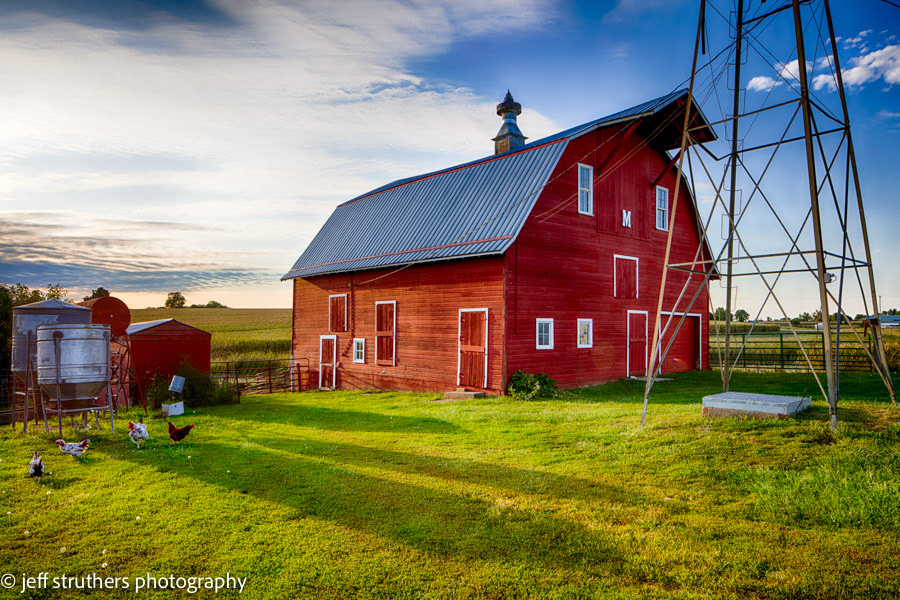 Red Barn and Chickens - Elkhorn, NE