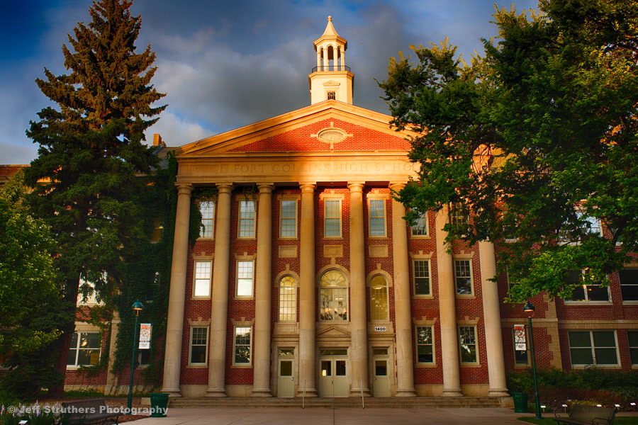 Sun Setting on Old Ft. Collins High School -  Fort Collins, CO