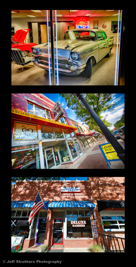 Main Street Businesses -- Triptych - Longmont, CO