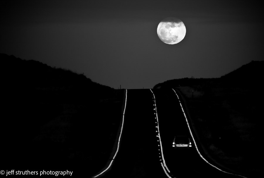 Full Moon Over Hwy 86 - Elbert County, CO
