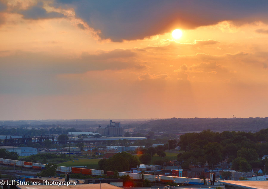 Kansas City Sunset and Train