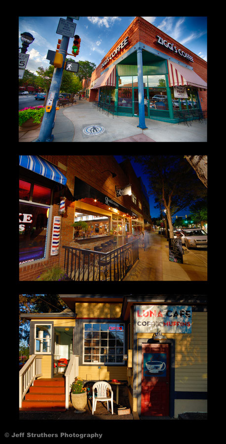 Main Street Businesses 2 -- Triptych - Longmont, CO