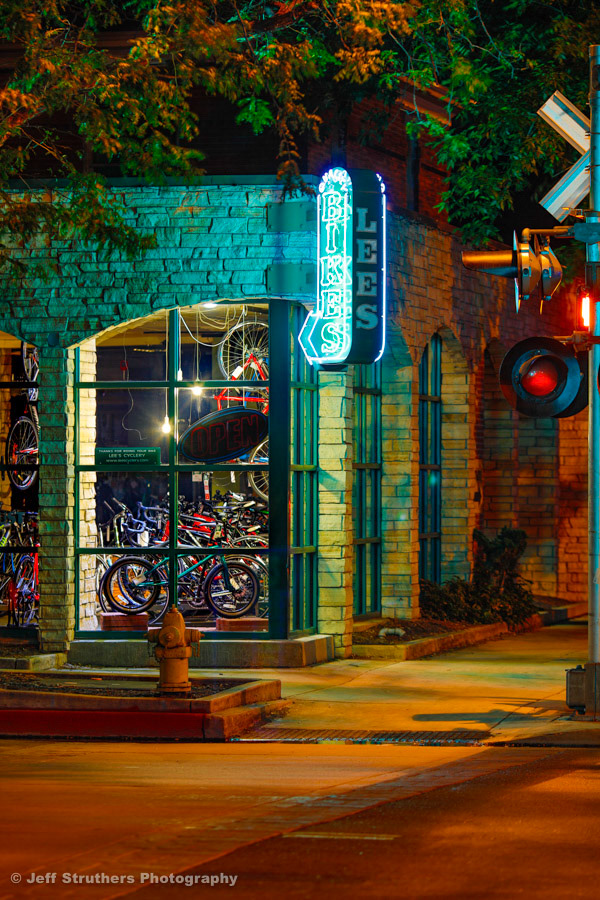 Lee's Cyclery and Train Signal - Fort Collins, CO