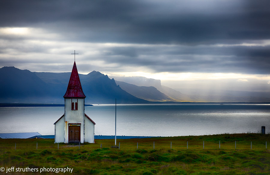 Church and Bay - Hellnar, Iceland